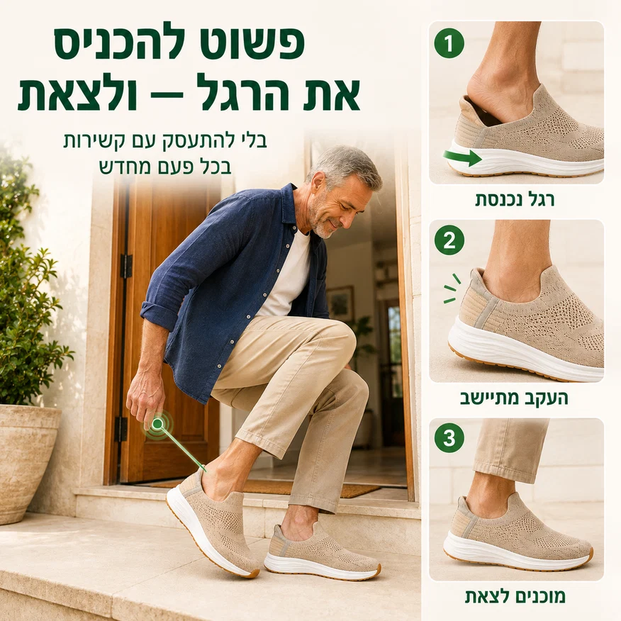 נכנסות בלי להתכופף ובלי שרוכים